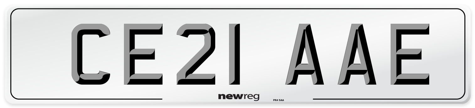 CE21 AAE Number Plate from New Reg